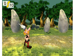 In dit spel moet je met asterix kijken naar stenen.