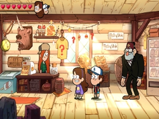 Velen karakters uit de tv serie zoals Mabel, Dipper en ome Stan zijn van de partij.