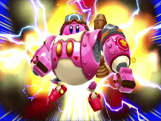 Je speelt als de schattige Kirby.