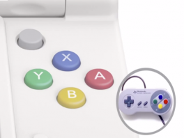 De ABXY-knoppen hebben de kleur van de knoppen op de klassieke SNES-controller.
