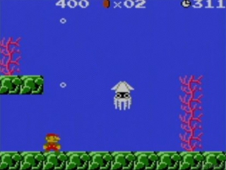 Zie hier een van de beroemdste vijanden uit de Mario serie: de Blooper.