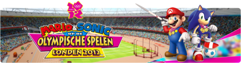 Banner Mario and Sonic op de Olympische Spelen Londen 2012
