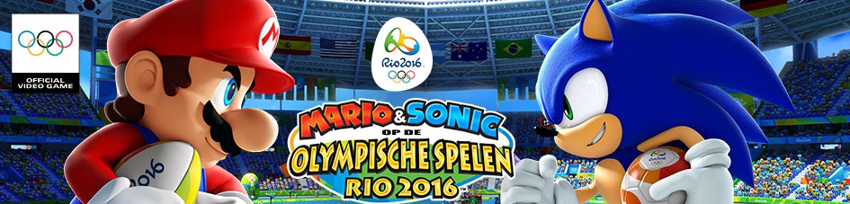 Banner Mario and Sonic op de Olympische Spelen Rio 2016